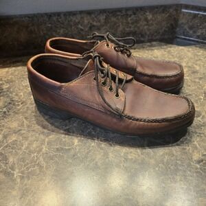 VTG Gokey Company King B Shoes Mens 10 D Brown Moc Toe Leather USA‎